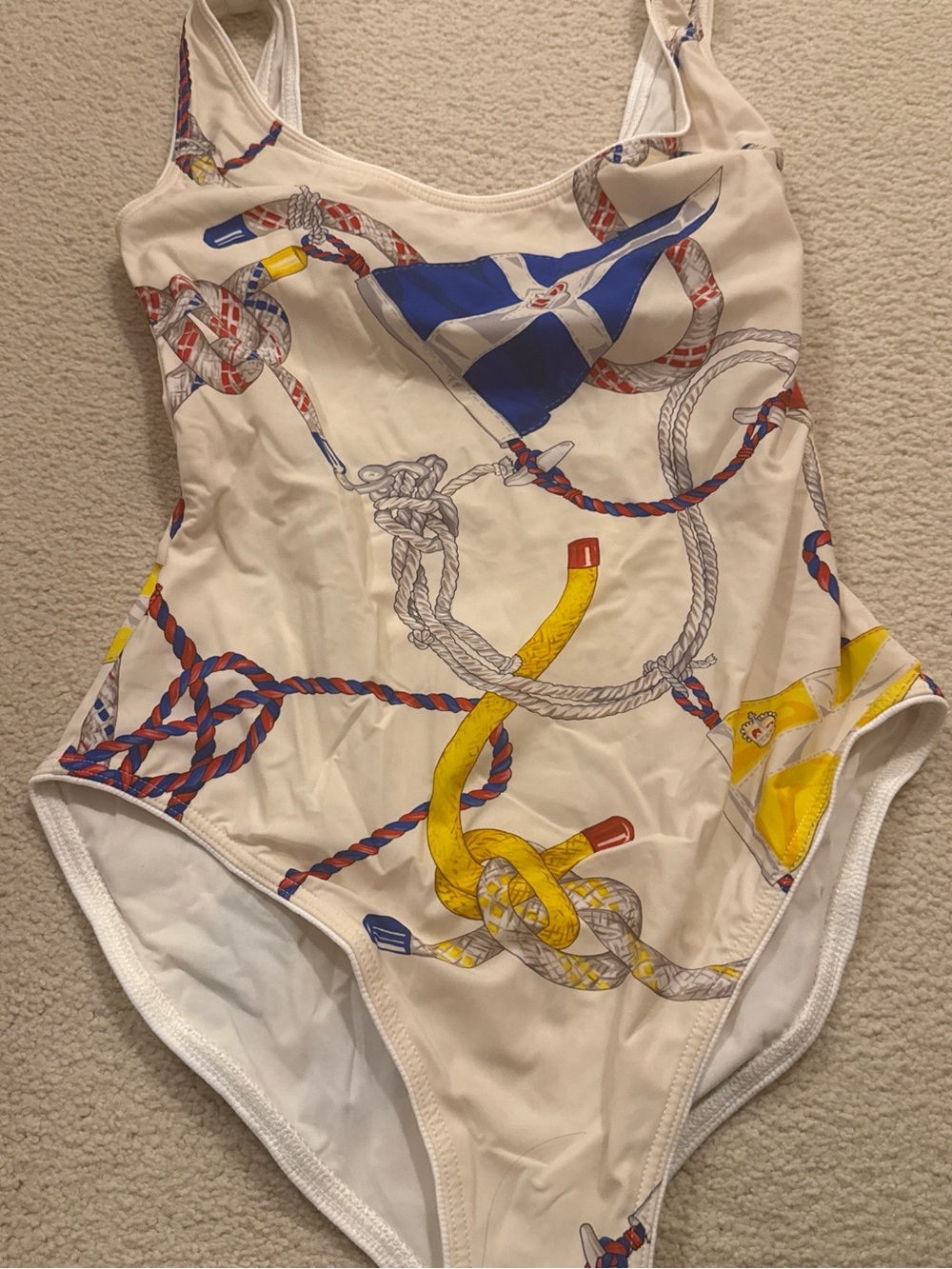 Etro Ivory and Blue Logo Tag Detail Non Padded